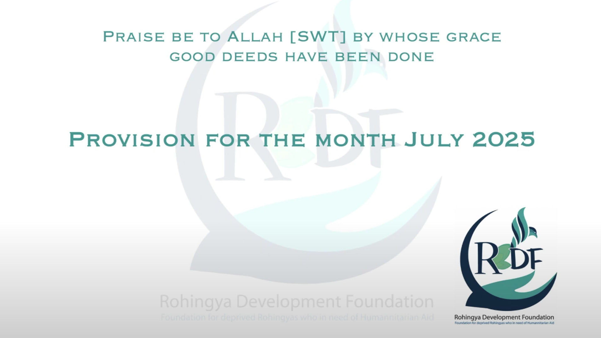 Rohingya Provisions for the month July Rohingya
